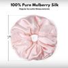 100% Pure Mulberry Silk Scrunchies  Handmade in USA  19 Momme 6A Grade Silk Hair Tie for Women & Girls  Gentle Elastic Ponytail Holder  No-Crease, Prevents Breakage & Frizz  Jumbo (Baby Pink) view 3