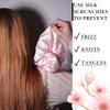 100% Pure Mulberry Silk Scrunchies  Handmade in USA  19 Momme 6A Grade Silk Hair Tie for Women & Girls  Gentle Elastic Ponytail Holder  No-Crease, Prevents Breakage & Frizz  Jumbo (Baby Pink) view 4