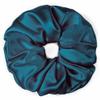 100% Pure Mulberry Silk Scrunchies  Handmade in USA  19 Momme 6A Grade Silk Hair Tie for Women & Girls  Gentle Elastic Ponytail Holder  No-Crease, Prevents Breakage & Frizz  Jumbo (Deep Teal) view 1