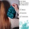 100% Pure Mulberry Silk Scrunchies  Handmade in USA  19 Momme 6A Grade Silk Hair Tie for Women & Girls  Gentle Elastic Ponytail Holder  No-Crease, Prevents Breakage & Frizz  Jumbo (Deep Teal) view 4