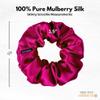 100% Pure Mulberry Silk Scrunchies  Handmade in USA  19 Momme 6A Grade Silk Hair Tie for Women & Girls  Gentle Elastic Ponytail Holder  No-Crease, Prevents Breakage & Frizz  Skinny (Raspberry) view 3