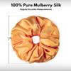 100% Pure Mulberry Silk Scrunchies  Handmade in USA  19 Momme 6A Grade Silk Hair Tie for Women & Girls  Gentle Elastic Ponytail Holder  No-Crease, Prevents Breakage & Frizz  Jumbo (Orange) view 3
