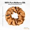 100% Pure Mulberry Silk Scrunchies  Handmade in USA  19 Momme 6A Grade Silk Hair Tie for Women & Girls  Gentle Elastic Ponytail Holder  No-Crease, Prevents Breakage & Frizz  Skinny (orange) view 3