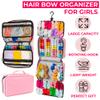 2 in 1 Newly Designed Headband & Hair Bow Organizer for Girls Display Bag - Large Capacity Girls Hair Accessories Organizer, Holds Hair Clips, and Hair tie with a Rotating Hook, Travel-Friendly. view 3