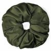 100% Pure Mulberry Silk Scrunchies  Handmade in USA  19 Momme 6A Grade Silk Hair Tie for Women & Girls  Gentle Elastic Ponytail Holder  No-Crease, Prevents Breakage & Frizz  Jumbo (Avocado) view 1