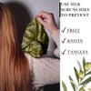 100% Pure Mulberry Silk Scrunchies  Handmade in USA  19 Momme 6A Grade Silk Hair Tie for Women & Girls  Gentle Elastic Ponytail Holder  No-Crease, Prevents Breakage & Frizz  Jumbo (Olive) view 4
