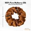 100% Pure Mulberry Silk Scrunchies  Handmade in USA  19 Momme 6A Grade Silk Hair Tie for Women & Girls  Gentle Elastic Ponytail Holder  No-Crease, Prevents Breakage & Frizz  Skinny (Copper) view 3
