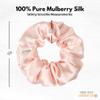 100% Pure Mulberry Silk Scrunchies  Handmade in USA  19 Momme 6A Grade Silk Hair Tie for Women & Girls  Gentle Elastic Ponytail Holder  No-Crease, Prevents Breakage & Frizz  Skinny (Pale Blush) view 3