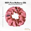 100% Pure Mulberry Silk Scrunchies  Handmade in USA  19 Momme 6A Grade Silk Hair Tie for Women & Girls  Gentle Elastic Ponytail Holder  No-Crease, Prevents Breakage & Frizz  Skinny (Punch) view 3