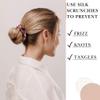 100% Pure Mulberry Silk Scrunchies  Handmade in USA  19 Momme 6A Grade Silk Hair Tie for Women & Girls  Gentle Elastic Ponytail Holder  No-Crease, Prevents Breakage & Frizz  Skinny (Punch) view 4