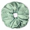 100% Pure Mulberry Silk Scrunchies  Handmade in USA  19 Momme 6A Grade Silk Hair Tie for Women & Girls  Gentle Elastic Ponytail Holder  No-Crease, Prevents Breakage & Frizz  Jumbo (Seagrass) view 1