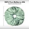 100% Pure Mulberry Silk Scrunchies  Handmade in USA  19 Momme 6A Grade Silk Hair Tie for Women & Girls  Gentle Elastic Ponytail Holder  No-Crease, Prevents Breakage & Frizz  Jumbo (Seagrass) view 3