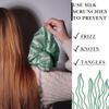 100% Pure Mulberry Silk Scrunchies  Handmade in USA  19 Momme 6A Grade Silk Hair Tie for Women & Girls  Gentle Elastic Ponytail Holder  No-Crease, Prevents Breakage & Frizz  Jumbo (Seagrass) view 4