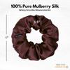 100% Pure Mulberry Silk Scrunchies  Handmade in USA  19 Momme 6A Grade Silk Hair Tie for Women & Girls  Gentle Elastic Ponytail Holder  No-Crease, Prevents Breakage & Frizz  Skinny (Cabernet) view 3