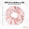 100% Pure Mulberry Silk Scrunchies  Handmade in USA  19 Momme 6A Grade Silk Hair Tie for Women & Girls  Gentle Elastic Ponytail Holder  No-Crease, Prevents Breakage & Frizz  Skinny (Baby Pink) view 3