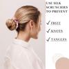 100% Pure Mulberry Silk Scrunchies  Handmade in USA  19 Momme 6A Grade Silk Hair Tie for Women & Girls  Gentle Elastic Ponytail Holder  No-Crease, Prevents Breakage & Frizz  Skinny (Baby Pink) view 4