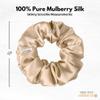 100% Pure Mulberry Silk Scrunchies  Handmade in USA  19 Momme 6A Grade Silk Hair Tie for Women & Girls  Gentle Elastic Ponytail Holder  No-Crease, Prevents Breakage & Frizz  Skinny (Beige) view 3