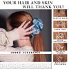 100% Pure Mulberry Silk Scrunchies  Handmade in USA  19 Momme 6A Grade Silk Hair Tie for Women & Girls  Gentle Elastic Ponytail Holder  No-Crease, Prevents Breakage & Frizz  Jumbo (Air Force Blue) view 2