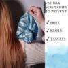100% Pure Mulberry Silk Scrunchies  Handmade in USA  19 Momme 6A Grade Silk Hair Tie for Women & Girls  Gentle Elastic Ponytail Holder  No-Crease, Prevents Breakage & Frizz  Jumbo (Air Force Blue) view 4