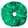 100% Pure Mulberry Silk Scrunchies  Handmade in USA  19 Momme 6A Grade Silk Hair Tie for Women & Girls  Gentle Elastic Ponytail Holder  No-Crease, Prevents Breakage & Frizz  Jumbo (Kelly Green) view 1