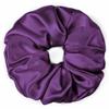 100% Pure Mulberry Silk Scrunchies  Handmade in USA  19 Momme 6A Grade Silk Hair Tie for Women & Girls  Gentle Elastic Ponytail Holder  No-Crease, Prevents Breakage & Frizz  Jumbo (Purple) view 1