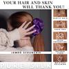 100% Pure Mulberry Silk Scrunchies  Handmade in USA  19 Momme 6A Grade Silk Hair Tie for Women & Girls  Gentle Elastic Ponytail Holder  No-Crease, Prevents Breakage & Frizz  Jumbo (Purple) view 2