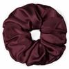 100% Pure Mulberry Silk Scrunchies  Handmade in USA  19 Momme 6A Grade Silk Hair Tie for Women & Girls  Gentle Elastic Ponytail Holder  No-Crease, Prevents Breakage & Frizz  Jumbo (Cabernet) view 1