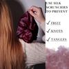 100% Pure Mulberry Silk Scrunchies  Handmade in USA  19 Momme 6A Grade Silk Hair Tie for Women & Girls  Gentle Elastic Ponytail Holder  No-Crease, Prevents Breakage & Frizz  Jumbo (Cabernet) view 4