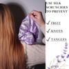 100% Pure Mulberry Silk Scrunchies  Handmade in USA  19 Momme 6A Grade Silk Hair Tie for Women & Girls  Gentle Elastic Ponytail Holder  No-Crease, Prevents Breakage & Frizz  Jumbo (Lavender) view 4