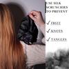 100% Pure Mulberry Silk Scrunchies  Handmade in USA  19 Momme 6A Grade Silk Hair Tie for Women & Girls  Gentle Elastic Ponytail Holder  No-Crease, Prevents Breakage & Frizz  Jumbo (Black) view 4