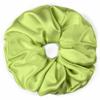 100% Pure Mulberry Silk Scrunchies  Handmade in USA  19 Momme 6A Grade Silk Hair Tie for Women & Girls  Gentle Elastic Ponytail Holder  No-Crease, Prevents Breakage & Frizz  Jumbo (Lime) view 1