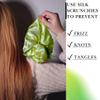 100% Pure Mulberry Silk Scrunchies  Handmade in USA  19 Momme 6A Grade Silk Hair Tie for Women & Girls  Gentle Elastic Ponytail Holder  No-Crease, Prevents Breakage & Frizz  Jumbo (Lime) view 4