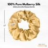 100% Pure Mulberry Silk Scrunchies  Handmade in USA  19 Momme 6A Grade Silk Hair Tie for Women & Girls  Gentle Elastic Ponytail Holder  No-Crease, Prevents Breakage & Frizz  Skinny (Gold) view 3