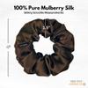 100% Pure Mulberry Silk Scrunchies  Handmade in USA  19 Momme 6A Grade Silk Hair Tie for Women & Girls  Gentle Elastic Ponytail Holder  No-Crease, Prevents Breakage & Frizz  Skinny (Dark Brown) view 3
