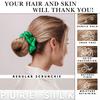 100% Pure Mulberry Silk Scrunchies Handmade in USA 19 Momme 6A Grade Silk Hair Tie for Women & Girls Gentle Elastic Ponytail Holder No-Crease, Prevents Breakage & Frizz Regular (Kelly Green) view 2