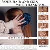 100% Pure Mulberry Silk Scrunchies  Handmade in USA  19 Momme 6A Grade Silk Hair Tie for Women & Girls  Gentle Elastic Ponytail Holder  No-Crease, Prevents Breakage & Frizz  Jumbo (Deep Blue) view 2