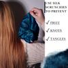 100% Pure Mulberry Silk Scrunchies  Handmade in USA  19 Momme 6A Grade Silk Hair Tie for Women & Girls  Gentle Elastic Ponytail Holder  No-Crease, Prevents Breakage & Frizz  Jumbo (Deep Blue) view 4