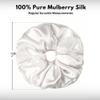 100% Pure Mulberry Silk Scrunchies  Handmade in USA  19 Momme 6A Grade Silk Hair Tie for Women & Girls  Gentle Elastic Ponytail Holder  No-Crease, Prevents Breakage & Frizz  Jumbo (Off White) view 3
