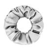 100% Pure Mulberry Silk Scrunchies  Handmade in USA  19 Momme 6A Grade Silk Hair Tie for Women & Girls  Gentle Elastic Ponytail Holder  No-Crease, Prevents Breakage & Frizz  Skinny (Silver) view 1