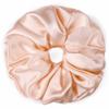100% Pure Mulberry Silk Scrunchies  Handmade in USA  19 Momme 6A Grade Silk Hair Tie for Women & Girls  Gentle Elastic Ponytail Holder  No-Crease, Prevents Breakage & Frizz  Jumbo (Peach) view 1