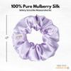 100% Pure Mulberry Silk Scrunchies  Handmade in USA  19 Momme 6A Grade Silk Hair Tie for Women & Girls  Gentle Elastic Ponytail Holder  No-Crease, Prevents Breakage & Frizz  Skinny (Lavender) view 3