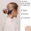 100% Pure Mulberry Silk Scrunchies  Handmade in USA  19 Momme 6A Grade Silk Hair Tie for Women & Girls  Gentle Elastic Ponytail Holder  No-Crease, Prevents Breakage & Frizz  Skinny (Lavender) view 4