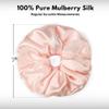 100% Pure Mulberry Silk Scrunchies  Handmade in USA  19 Momme 6A Grade Silk Hair Tie for Women & Girls  Gentle Elastic Ponytail Holder  No-Crease, Prevents Breakage & Frizz  Jumbo (Pale Blush) view 3