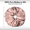 100% Pure Mulberry Silk Scrunchies  Handmade in USA  19 Momme 6A Grade Silk Hair Tie for Women & Girls  Gentle Elastic Ponytail Holder  No-Crease, Prevents Breakage & Frizz  Jumbo (Pale Mauve) view 3