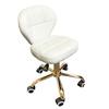 VTD Bar Stool with Golden Base Modern Luxury Style Spa Salon Pedicure HIGH Chair Adjustable 18.5'' to 24.5'' Height Upgrade 2025 in Black/Cappuccino/White/Grey/Dark Brown (White) view 1