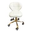 VTD Bar Stool with Golden Base Modern Luxury Style Spa Salon Pedicure HIGH Chair Adjustable 18.5'' to 24.5'' Height Upgrade 2025 in Black/Cappuccino/White/Grey/Dark Brown (White) view 2