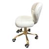 VTD Bar Stool with Golden Base Modern Luxury Style Spa Salon Pedicure HIGH Chair Adjustable 18.5'' to 24.5'' Height Upgrade 2025 in Black/Cappuccino/White/Grey/Dark Brown (White) view 3