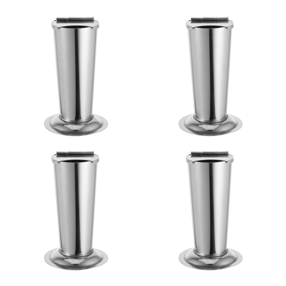 MUCKLILY 4pcs Stainless Steel Tweezers Holder Jar Container for Salon Barber Tools Compact Elegant Design for Organized Storage of Tweezers and Gauze