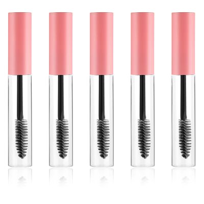 5 Pack 10ml Empty Mascara Tube with Brush Wand Mascara Tubes Empty for Castor Oil Refillable Eyelash Cream Container Premium Eyelash Cream Container Bottle with Leak Stoppers (pink)