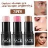Contour Stick 3Pcs Set, 3 Colors, Waterproof Long Lasting Blush Stick Natural Finish, Multipurpose Highlighter Makeup Stick for Cheeks, Lips, All Skin view 4